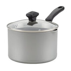 Farberware Cookstart DiamondMax Nonstick Straining Saucepan, Dishwasher Safe, 3 Quart, Silver