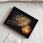 Serving Tray with Handles, 15.7 * 11.8 inches, Plastic Ottoman Tray with Exquisite Paintings, Trays for Coffee Table