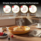 SALFORD 9.7 Inch Nonstick Frying Pan - Ceramic Forged Skillet for Egg Omelet & Pancakes with Bakelite Handle Chef Pan, Induction Compatible - PTFE, PFAS & PFOA Free