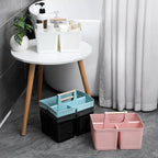 rejomiik Portable Shower Caddy Basket Plastic Cleaning Caddy Organizer Storage Tote with Handle for Bathroom, College, Dorm Room Essentials, Grey