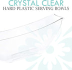 PLASTICPRO Disposable 32 ounce Square Serving Bowls, Party Snack or Salad Bowl, Medium, Plastic Crystal Clear Pack of 4
