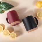 Black Diner Coffee Mugs Set of 4,11 Oz Ceramic Espresso Cups Set with Handle,Cup with Speckled for Children Boys Girls Women Men Gifts Microwave & Dishwasher Safe