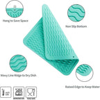MicoYang Silicone Dish Drying Mat for Multiple Usage,Easy clean,Eco-friendly,Heat-resistant Silicone Mat for Kitchen Counter or Sink,Refrigerator or Drawer liner Mint M 12 inches x 12 inches