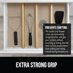 GORILLA GRIP powerGRIP Drawer Shelf and Cabinet Liner, Thick Strong Hold, Non-Adhesive Liners Protect Kitchen Cabinets and Cupboard, Bathroom Drawers, Easy Install, Breathable Mat, 24" x20', Beige