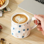 Ceramic Coffee Mug For Women,14 oz Cute Mug,Creative Star Large Tea Cup,Ceramic Mug,Hand-Painted Coffee Cup
