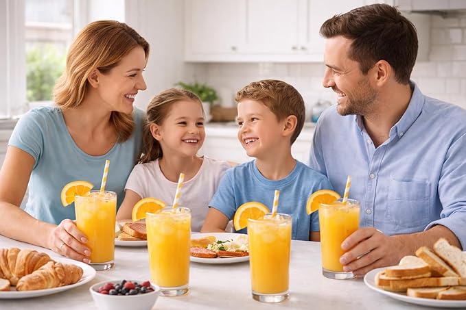 BOHEM'S Small Juice Glasses, Mini Clear Glass Cups Tumblers, Drinking Glassware for Orange Juice, Water, Milk, Coffee, Perfect for Tasting and Small Portions, Set of 6, (6.4 oz)