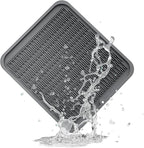 ZLR Large Silicone Dish Drying Mat (16" x 18") - XL Heavy Duty Drainboard Mat for Pots, Pans & Family Loads - Heat Resistant Trivet & Counter Protector, Easy Clean (Dark Gray)