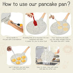 Pancake Maker Egg Frying Pan Suitable for All Stovetops & Induction Cooker, 10.5 Inch Animal Pancake Pan, 7 Molds Pancake Maker with PFOA Free Coating-Beige
