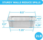 MontoPack Aluminum Disposable Loaf Pans | Deep Standard Size 8.5” x 4.5” Extra Thick Foil Bread Containers for Baking, Food Storage & Takeout | Eco-Friendly & Recyclable | Bulk 100-Pack 2 Pound Trays