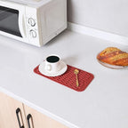 MicoYang Silicone Dish Drying Mat for Multiple Usage,Easy clean,Eco-friendly,Heat-resistant Silicone Mat for Kitchen Counter or Sink,Refrigerator or Drawer Liner Red S 12 inches x 6 inches