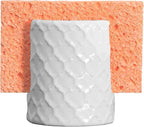 Home Acre Designs Sponge Holder for Kitchen Sink - Rustic Farmhouse Home Kitchen Decor - White Ceramic