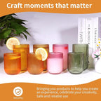 Set of 8 Dopamine-colored-match Ribbed Glassware,4 Highball Glasses 14oz & 4 Rocks Drinking Glasses 9oz, Origami Style, Fluted Design, for Daily use, Water, Cocktail, Whiskey, Kitchen, Gift