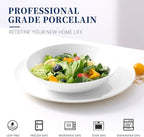 Bestone 12-Piece Round Porcelain Dinnerware Set, Service for 4, Chip Resistant Plates and Bowls,White, Dishwasher & Microwave Safe for Home Daily Use