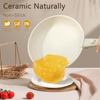 GiPP Ceramic Pots and Pans Set Non Stick, Nonstick Detachable Handle Cookware Sets, Healthy Non Toxic PFAS PFOA & PTFE Free, Dishwasher ＆Oven Safe, Induction Kitchen Pot and Pan, 21 Piece Cream