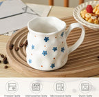 Ceramic Coffee Mug For Women,14 oz Cute Mug,Creative Star Large Tea Cup,Ceramic Mug,Hand-Painted Coffee Cup