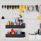 Magnetic Spice Rack for Refrigerator Seasoning Organizer for Spice Fridge Shelf storage Magnetic Shelf with Hook for Oven(6pack) (4Rack1hook-black)