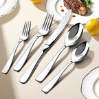 Silverware Set for 8, 40 Piece 18/10 Stainless Steel Flatware Utensils Cutlery Set, Mirror Polished knives Forks and Spoons Silverware Sets for Dinner,Wedding,Festival Gift,Dishwasher Safe,Rust Proof