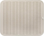 MicoYang Silicone Dish Drying Mat for Multiple Usage,Easy clean,Eco-friendly,Heat-resistant Silicone Mat for Kitchen Counter or Sink,Refrigerator or Drawer Liner Tapioca XL 18 inches x 16 inches