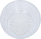Boston International Vintage-Inspired Glass Serving Bowl with Embossed Floral Pattern for Salad Snacks Dinner, Large 7" x 2.75", Clear Codi