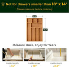 Carbonized Bamboo Kitchen Drawer Organizer, 8 Slots Silverware Organizer, Utensil Holder & Cutlery Tray, 2.2" Deep for Extra Capacity, Non-Slip Feet Included