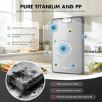 Titanium Cutting Board for Kitchen, Cutting Board Double Sided Food Grade, Pure Titanium/PP, Easy to Clean Large Size 15”×10.3”