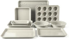 Calphalon Legacy 10-Piece Nonstick Bakeware Set, PFA-Free Nonstick Coating, Oven Safe, Includes Sheet Pans, Muffin Pan, Round Cake Pans, Loaf Pan and Cooling Rack, Cream Grey
