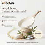 Kordisen Ceramic Non Stick Frying Pans Skillet, 8 Inch Ceramic Small Egg Pan Nonstick for Cooking Non Toxic, Healthy Induction Cookware, Heat Resistant Handle, PFOA & PFAS Free