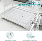 Simple Trending Dish Drying Rack, 2-Tier Dish Rack for Kitchen Counter, Large Dish Drainers Sink Organizers and Storage, White