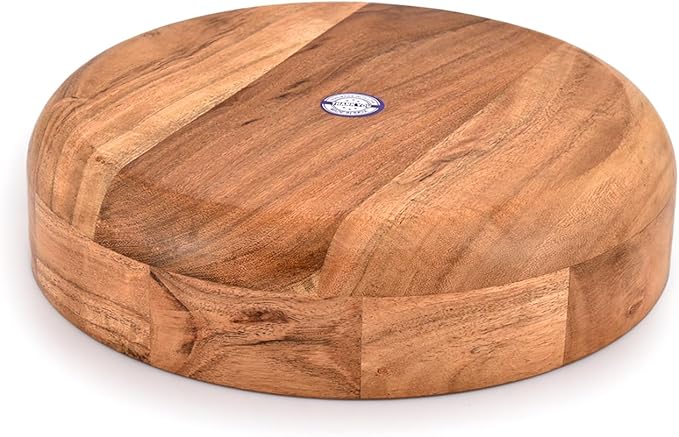 Kaizen Casa Wooden Round Shaped Serving Bowl for Fruit,Dessert Platter Tray Dish Kitchen Dining Fruit,Dessert,Snack