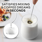 Zulay Kitchen Powerful Milk Frother Wand With 4 AA Duracell Batteries - Ultra Fast Handheld Drink Mixer - Electric Whisk Foam Maker for Coffee, Lattes, Cappuccino, Matcha & Creamer
