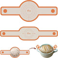 HOTEC Silicone Bread Sling for Dutch Oven - 2 Pack Non-Stick Baking Mat with Long Handle Easy to Transfer Sourdough Bread, Reusable Heat Resistant to 500°F/260°C Dutch Oven Liners Baking Supplies