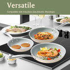 Cookware Ceramic Nonstick Frying Pans: 3Pieces Non Stick Skillet 8 9.5 11 Inches - Healthy Egg Fry Pans - Free of PTFE,PFOA,PFAS