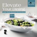 Posh Setting White Plastic Serving Bowls - Oval, 72 Ounce, 4 Pack