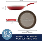 Rachael Ray Cook + Create Nonstick Frying Pan/Skillet, 12.5 Inch, Red