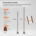 CLEANHOME Tile Tub Scrubber Brush with 3 Different Function Cleaning Heads and 56" Extendable Long Handle-No Scratch Shower Scrubber for Cleaning Bathroom Kitchen Toilet Wall,Bathtub,Sink,Grey