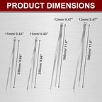 12 Inch & 10 Inch Fine Long Tweezers Tongs Stainless Steel, Silver Professional Kitchen Tweezers Tongs for Cooking, BBQ, Plating, Repairing (Pack of 4)