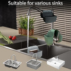 1Pc Sponge Holder for Kitchen Sink, Silicone Saddle Caddy Organizer Rack, Sponges Holder Over Faucet, Hanging Kitchen Sink Organizer Accessories Rack Basket-（Black）