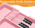Homecor Utensil Drawer Organizer for Kitchen, Expandable Silverware Organizer Cooking Utensils Tray, Large Cutlery and Flatware Holder, Kitchen Tools & Gadgets Storage (Pink)