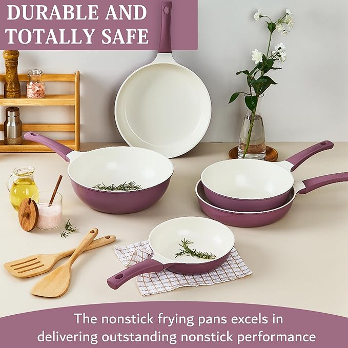 UPIT Non Stick Ceramic Frying Pan Skillet | Scratch-Resistant PFOA & PFOS Free Non Toxic Pan for Cooking | Compatible with Induction, Gas & Electric Stovetops (11 IN)