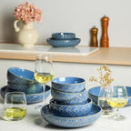 Sureasy Ceramic Ice Cream Bowls Set of 4-12 oz Blue Small Dessert Bowls for Kitchen, Perfect for Rice, Fruit, and Sauce, Microwave & Dishwasher Safe