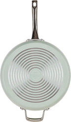 Circulon Halo with LaserDefense Ceramic Nonstick Saute Pan with Helper Handle and Lid, Made without PFAS, Compatible with All Stovetops, Dishwasher and Oven Safe, 5 Quart Multipurpose Pan - Sage