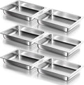 WantJoin Steam Table Hotel Pans - 1/2 Half Size 2.5 Inch Deep 6 Pack, Stainless Steel Food Storage Container Metal Tray Sets for Commercial Chafing Dishes Restaurant Buffet Catering Supplies