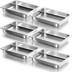 WantJoin Steam Table Hotel Pans - 1/2 Half Size 2.5 Inch Deep 6 Pack, Stainless Steel Food Storage Container Metal Tray Sets for Commercial Chafing Dishes Restaurant Buffet Catering Supplies