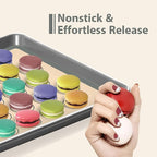 Macaron Silicone Baking Mats, 3 PCS Non Stick Macaroon Mat Silicone for Macarons, Cookie, Pastry, Gray