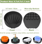 Sponge Holder for Scrub Daddy with Suction Cups and Drain Spout Kitchen Sink Caddy Organizer, Soap Dishes Holder Accessories Rack, Dishwasher Safe - 4.7"x4.7", Black
