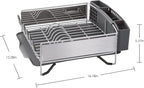 KitchenAid Compact Space Saving, Dish Rack with Removable Flatware Caddy and Angled Self Draining Drainboard, Satin Gray, 15-Inch-by-13.25-Inch