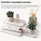 Set of 4 Bathroom Vanity Tray, Quick-Dry Diatomite Kitchen Tray with Non-Slip Pads | Water Absorbing Stone Used for Soap, Sponges, Cosmetics | Eco-Friendly Bath Sink Organizer