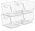 Sorbus Stackable Storage Bins Open Front, Clear Stackable Storage Bins, Pantry Bins for Storage and Organization, Acrylic Stackable Bins for Kitchen, Clear Pantry Organizer Bins (Medium Sqware 4 Pack)