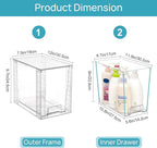 Vtopmart 4 Pack Clear Stackable Storage Drawers,9.7" High Plastic Organizers Bins for Skincare, Bathroom Supplies,Ideal for Cabinet,Undersink,Vanity,Kitchen,Pantry Organization