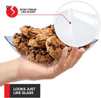 32oz Clear Plastic Serving Bowls (4 Pack) Medium Candy Dishes, Square Plastic Buffet Containers for Chips, Snacks, Mints, Salad Bar, Snack Bowl Parties, Office, Bridal Shower, Party Supplies